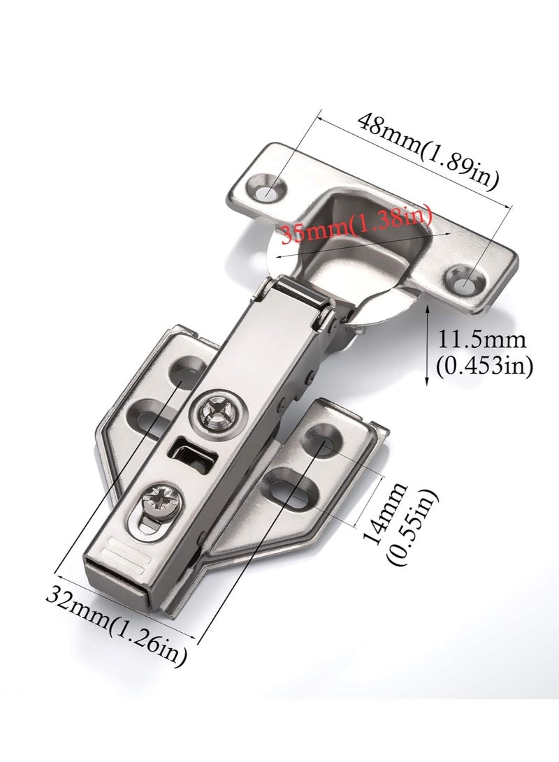 طقم مفصلات دولاب  خزانة مخفية بزاوية 110 درجة، بدون إطار، مطلية بالنيكل - Image 4