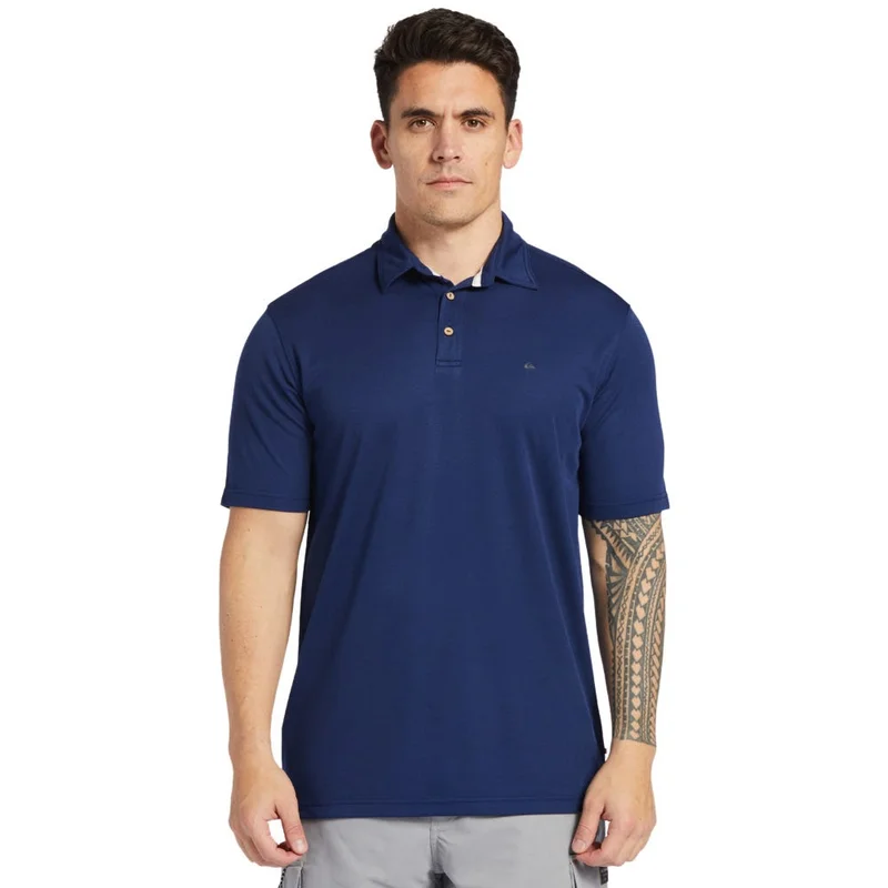 Quiksilver Waterman Water Short Sleeve Polo Shirt In Midnight Navy