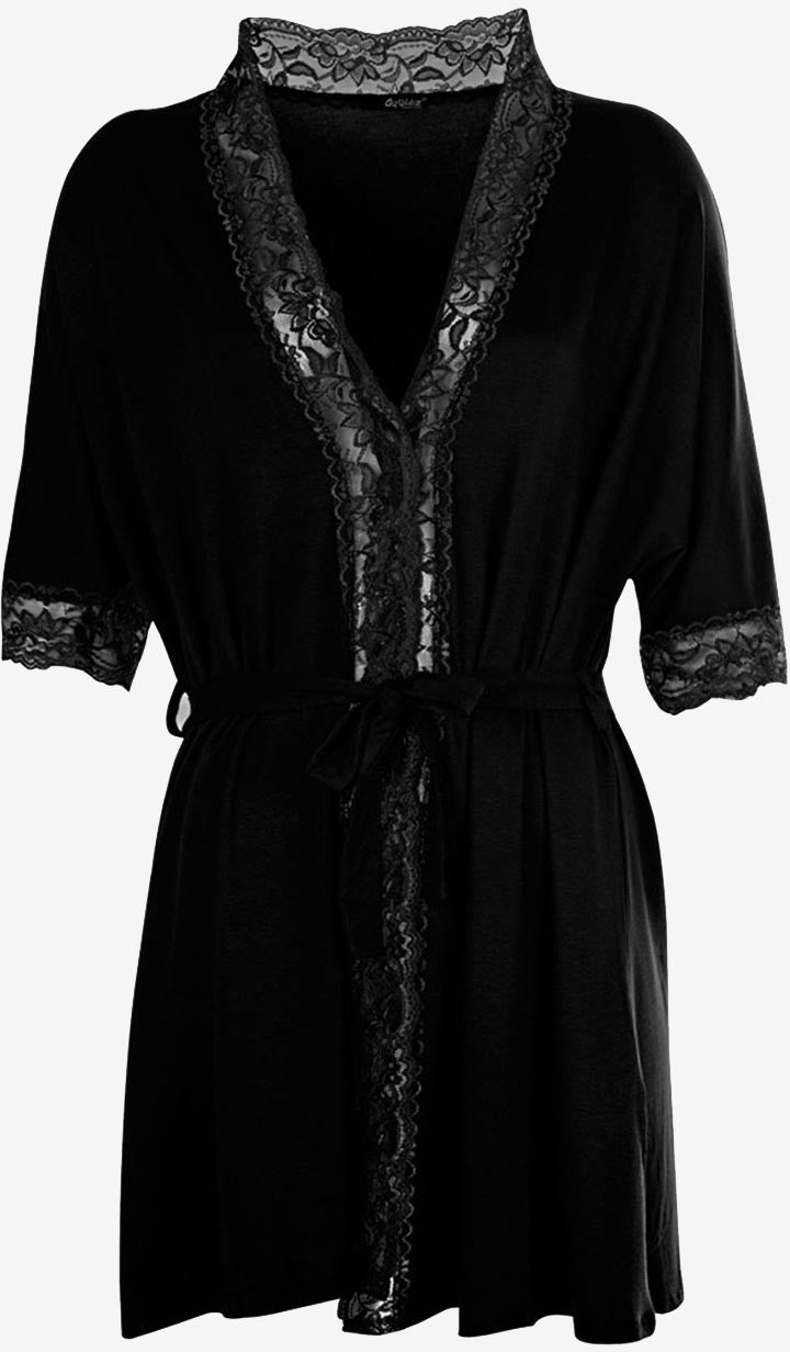 Ayyıldız Crescent 59441 Black Combed Cotton Dressing Gown  - Image 3