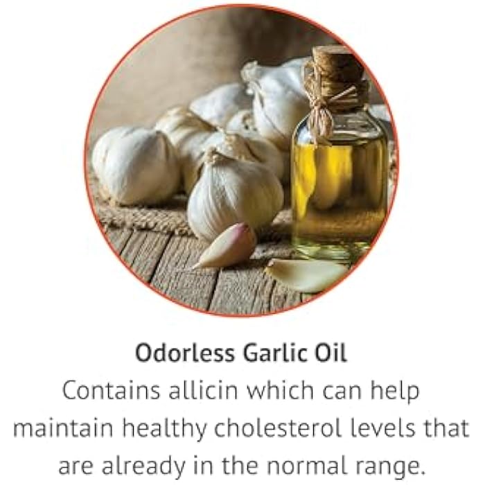Botanic Choice Odorless Garlic Oil Softgels - Antioxidant Cholesterol and Immune Support Supplement for Adults - Gluten Free Non-GMO - 180 Pills - Image 4