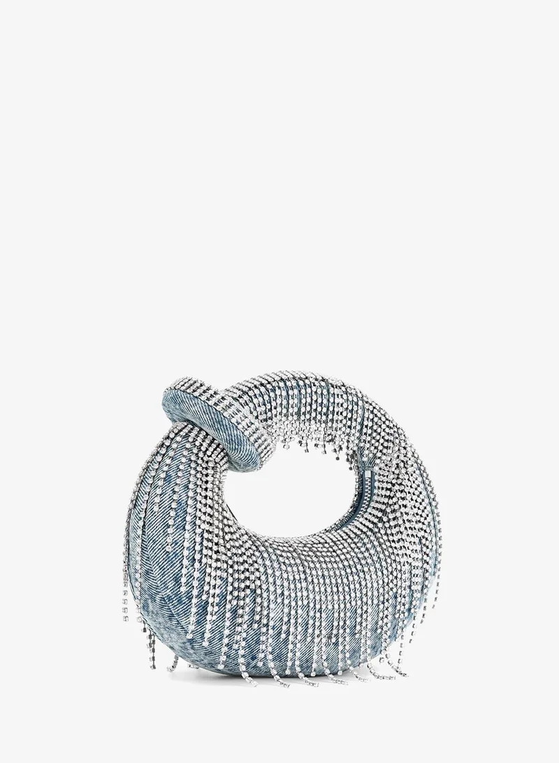 JW PEI  Abacus denim artificial crystal mini top handle bag for Women | Best Price UAE