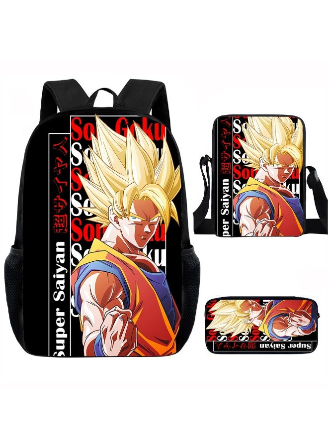 Dragon Ball backpack pencil case satchel three-piece suit men and women leisure sports travel backpack student school backpack - Image 1