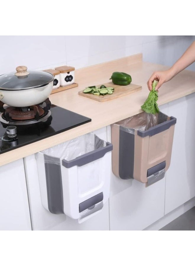 Generic Foldable Hanging Trash Bin – Space-Saving Design for Kitchen and Home - Image 1