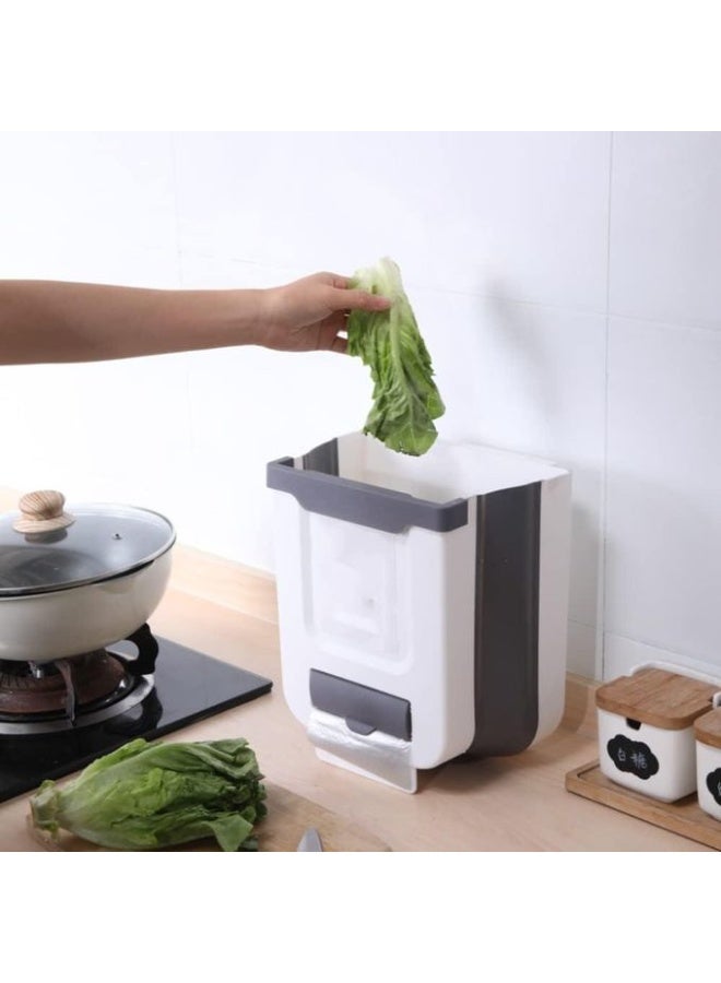 Generic Foldable Hanging Trash Bin – Space-Saving Design for Kitchen and Home - Image 5