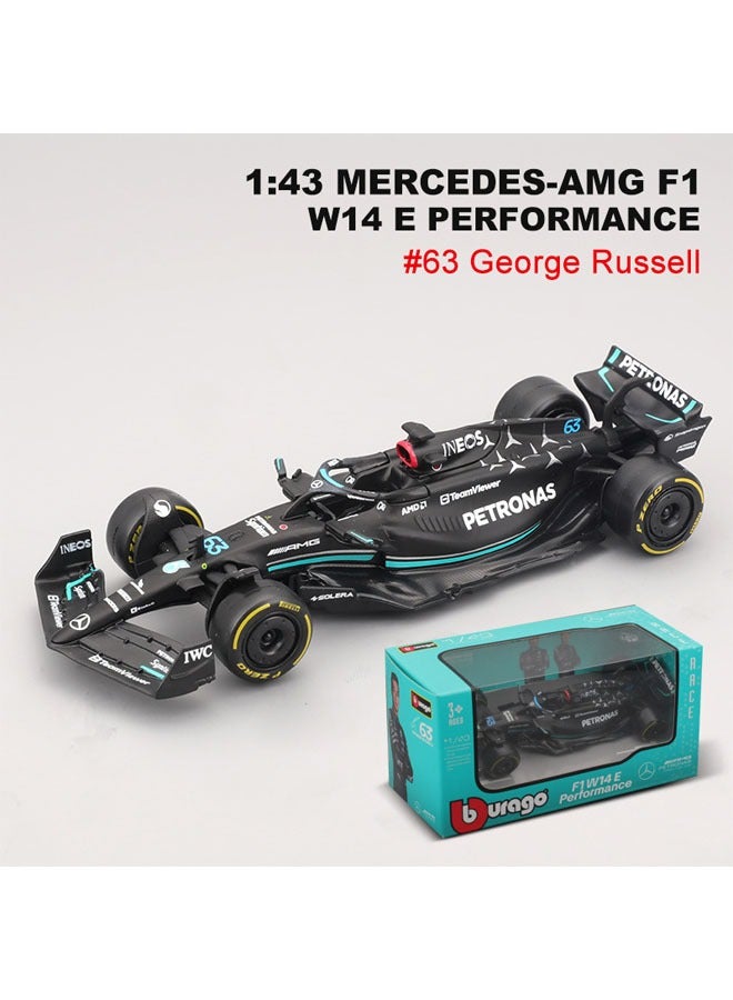 1:43 F1 Team Mercedes W14 2023 63# George · Russell Alloy Racing Car Model Collection Gift, W14 Simulation Alloy 2023 Formula Car Peripherals - Image 4