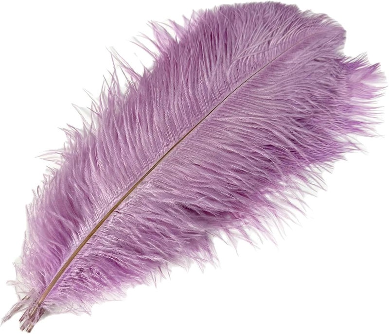 HAPPY FEATHER 16-18 inch Light Purple Ostrich Feathers Craft for Wedding Party Centerpieces Home Decoration DIY Craft Pack of 10 - Image 3