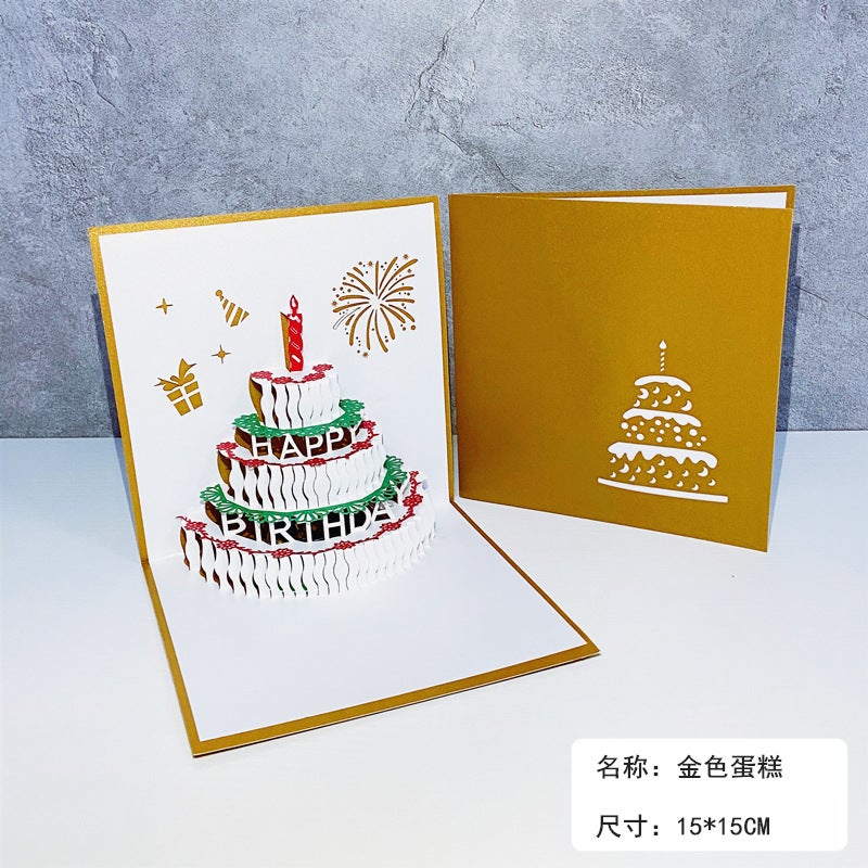 Birthday Music Stereo Greeting Card Sound Greeting Card Recording Greeting Card 3D Paper Carving Creative Small Card For Girls - Image 1