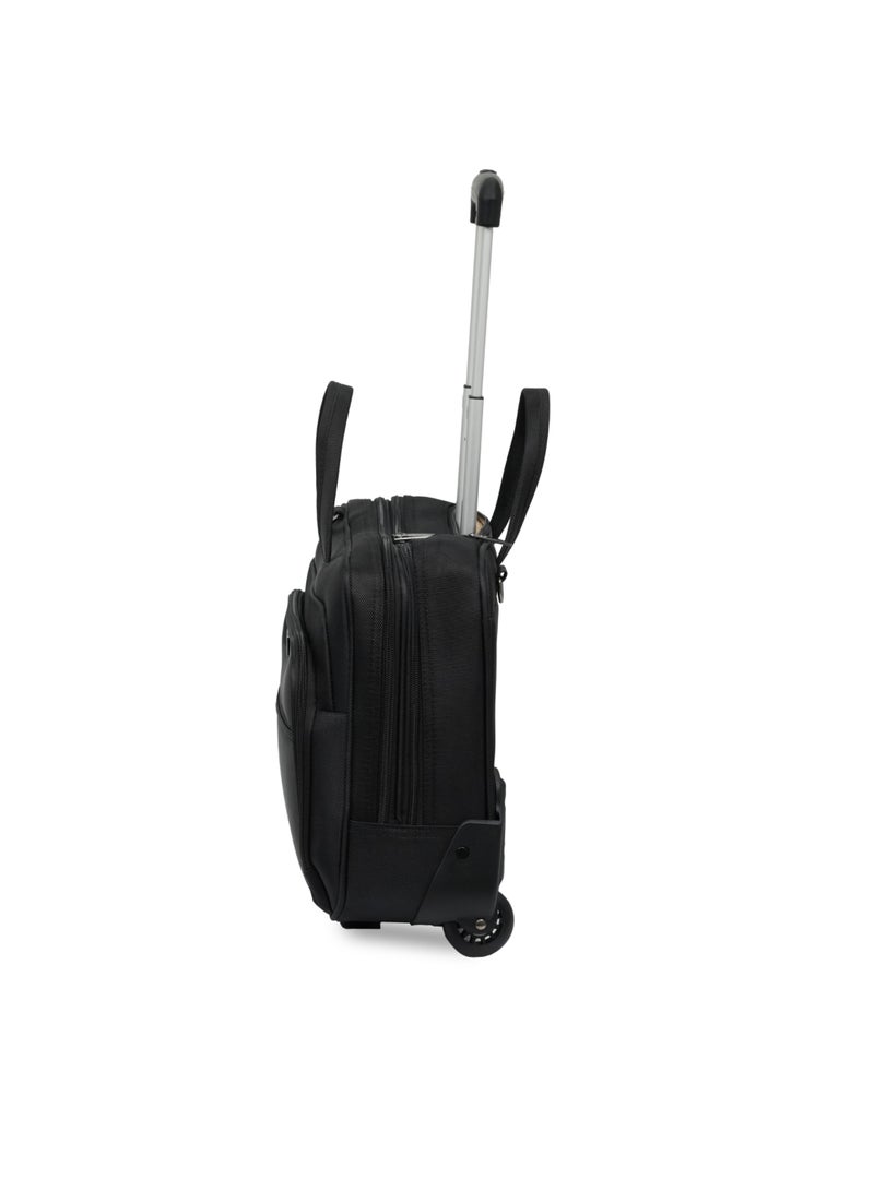 President  Premium Pilot Bag 1680D Nylon Water Resistant 2 smooth rolling Wheeled Laptop Case with Safe Zippers (Model 7840) Black - Image 2