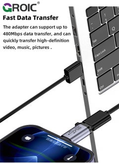 GROIC 2 Pack USB C to Lightning Adapter, Compatible with Type-C to iPhone, USB C Male to Lightning Female Connector, Portable USB C Transfer Keychain.  - Image 4