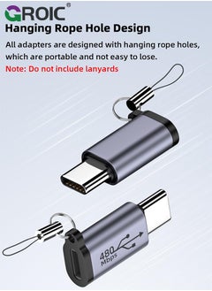 GROIC 2 Pack USB C to Lightning Adapter, Compatible with Type-C to iPhone, USB C Male to Lightning Female Connector, Portable USB C Transfer Keychain.  - Image 5