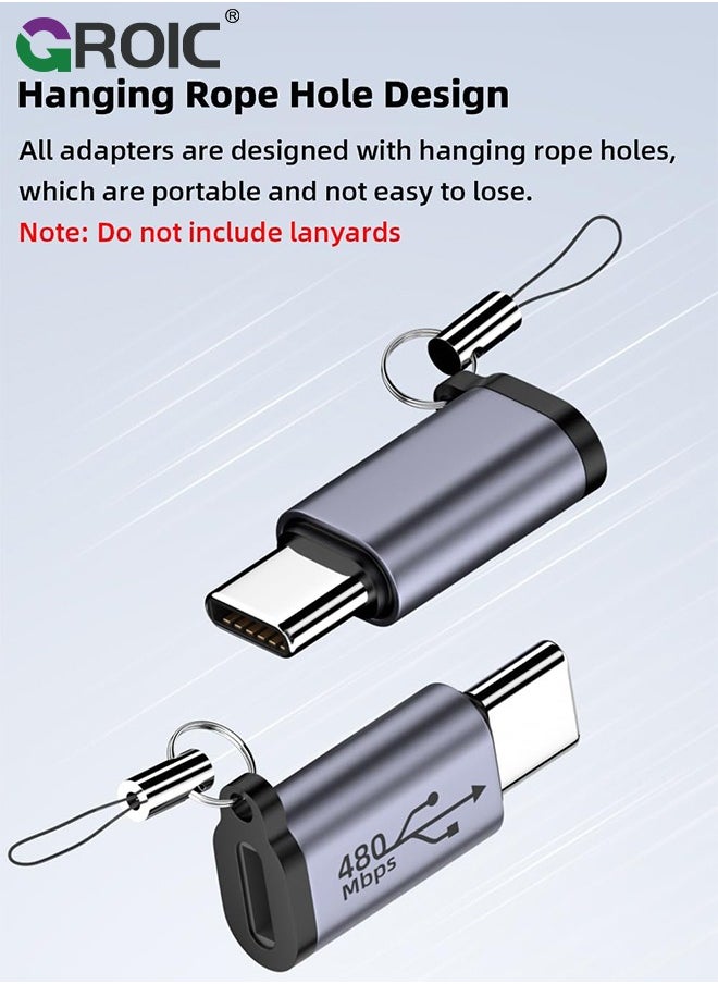 GROIC 2 Pack USB C to Lightning Adapter, Compatible with Type-C to iPhone, USB C Male to Lightning Female Connector, Portable USB C Transfer Keychain.  - Image 5