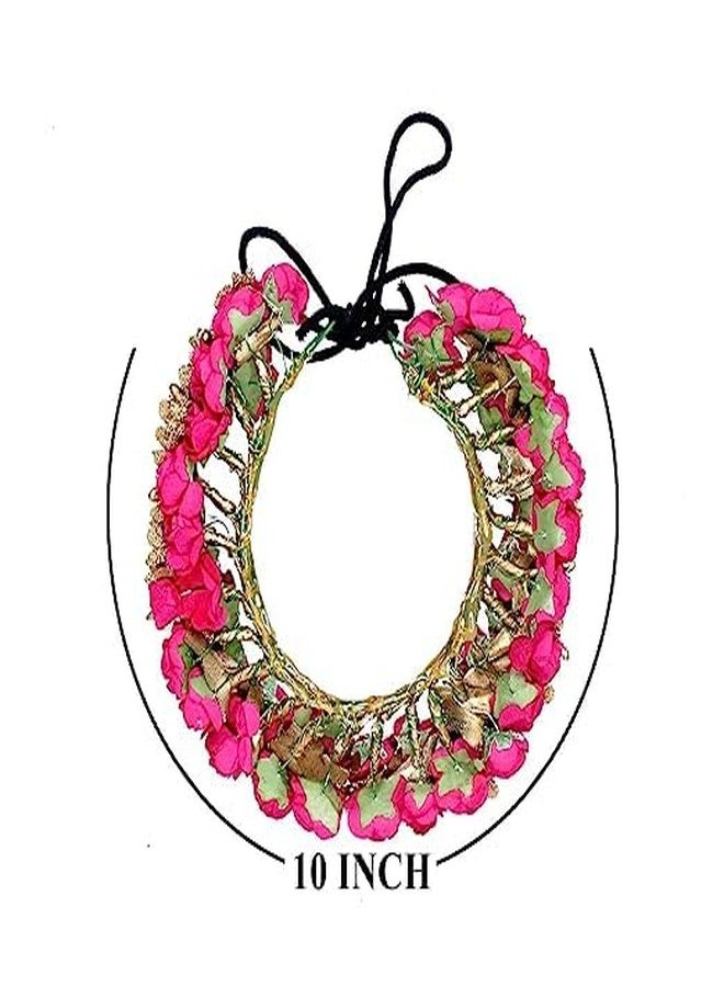 Fully Bridal Flower Bun Hair Gajra Accessories For Wedding And Party Use Pink Pack Of 1 - Image 1