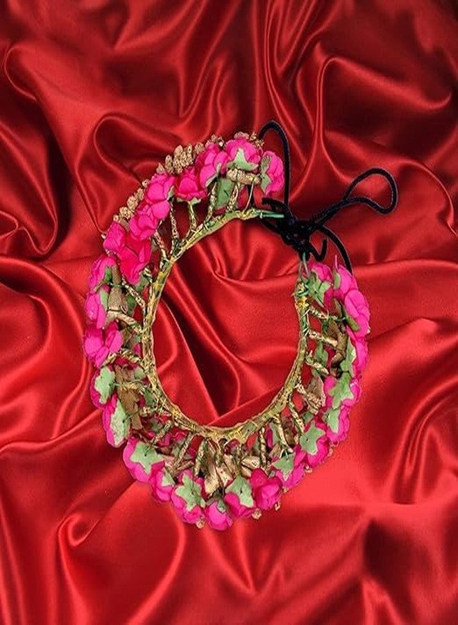 Fully Bridal Flower Bun Hair Gajra Accessories For Wedding And Party Use Pink Pack Of 1 - Image 3