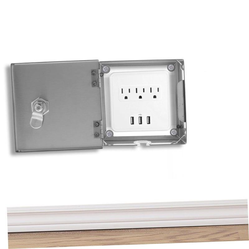 Stainless Steel Waterproof Electrical Enclosure Lockable Outdoor Switch Socket Cover Box - Image 5