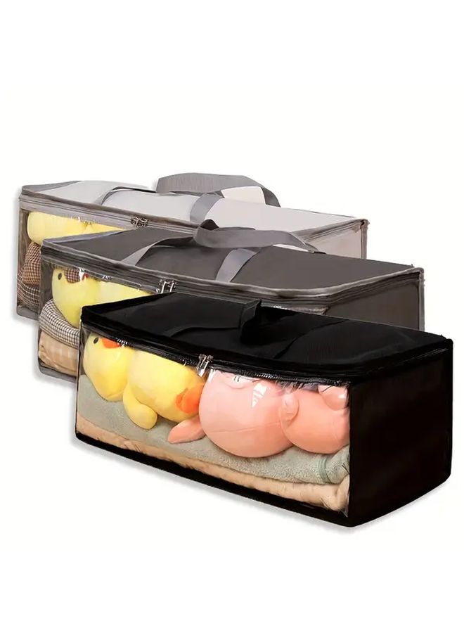 Light Gray Clear PVC Car Trunk Organizer Foldable Storage Bag with Handles - Image 2