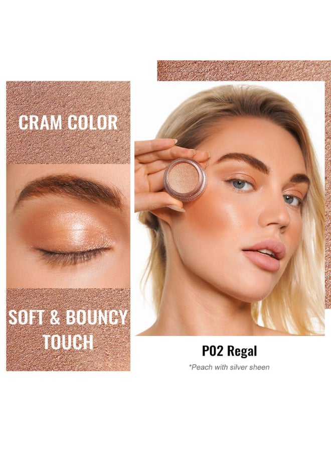 Oulac Nude Pearl Cream Eyeshadow also for Highlighter Shimmer Eye Shadow WaterproofLong Lasting with Moisturizing Formula Blendable Shimmer Eye MakeupVegan CrueltyFree6g P02 - Image 4