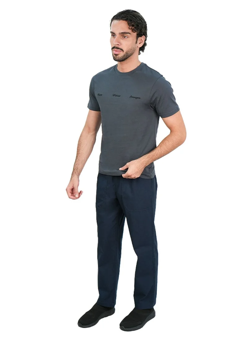 جيوردانو Men’s Slim Cotton Crew Neck WWS Print Tee