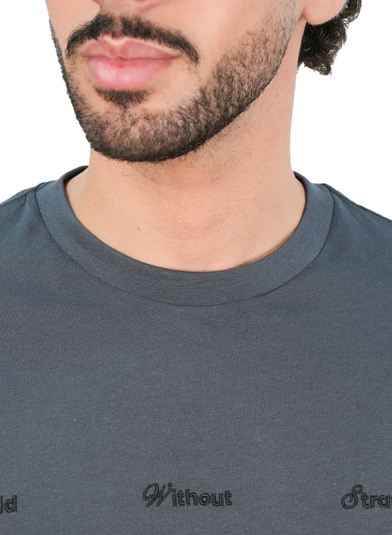 GIORDANO  Men’s Slim Cotton Crew Neck WWS Print Tee for Men | Best Price UAE