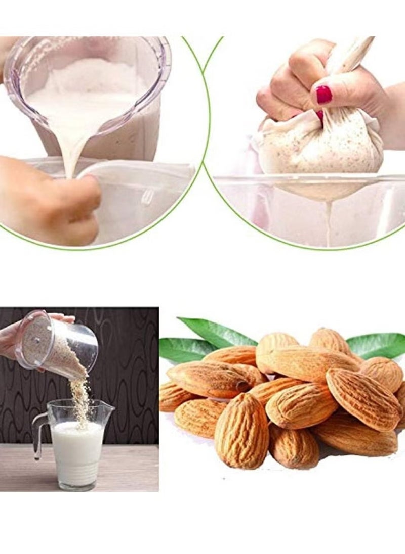 ZVEV 10Pcs Nut Milk Bag, Reusable Almond Milk Bag, All Purpose Food Strainer, Fine Mesh Nylon Cheesecloth & Coffee Filter, 15 x 20 cm  - Image 2