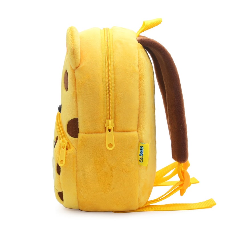 Plush Kids Backpack, Leopard Animal Design, Soft Lightweight School Bag for Toddlers and Preschool Kids - Image 3