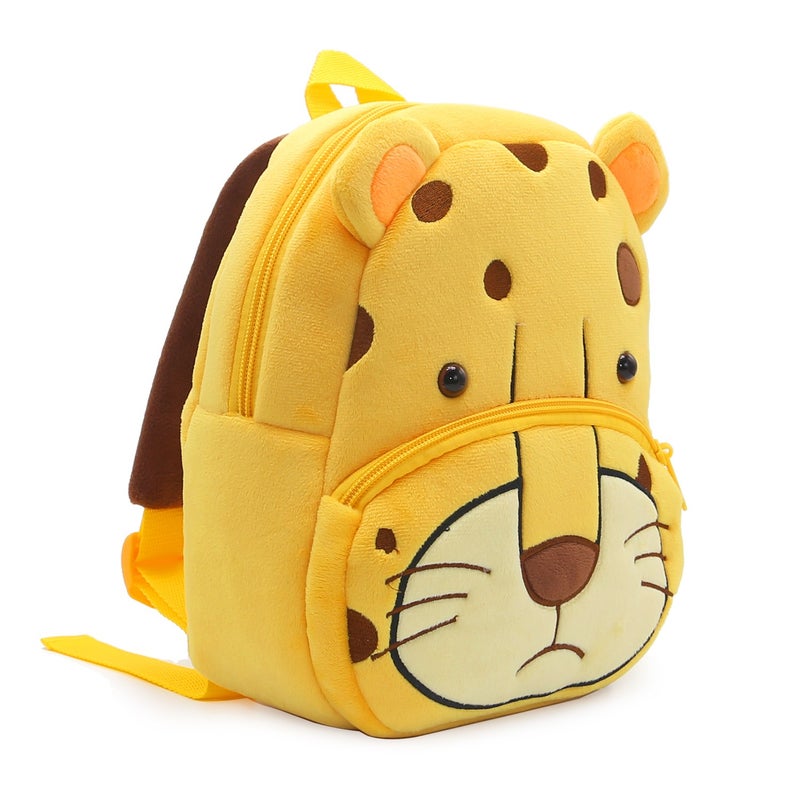 Plush Kids Backpack, Leopard Animal Design, Soft Lightweight School Bag for Toddlers and Preschool Kids - Image 4