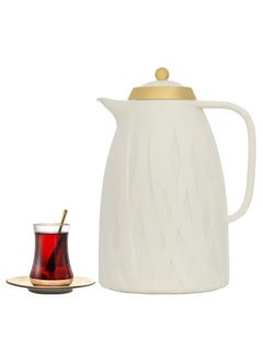 Alsaif Gallery Everest Creamy Acacia Thermos With Golden Lid 1 Liter  - Image 1