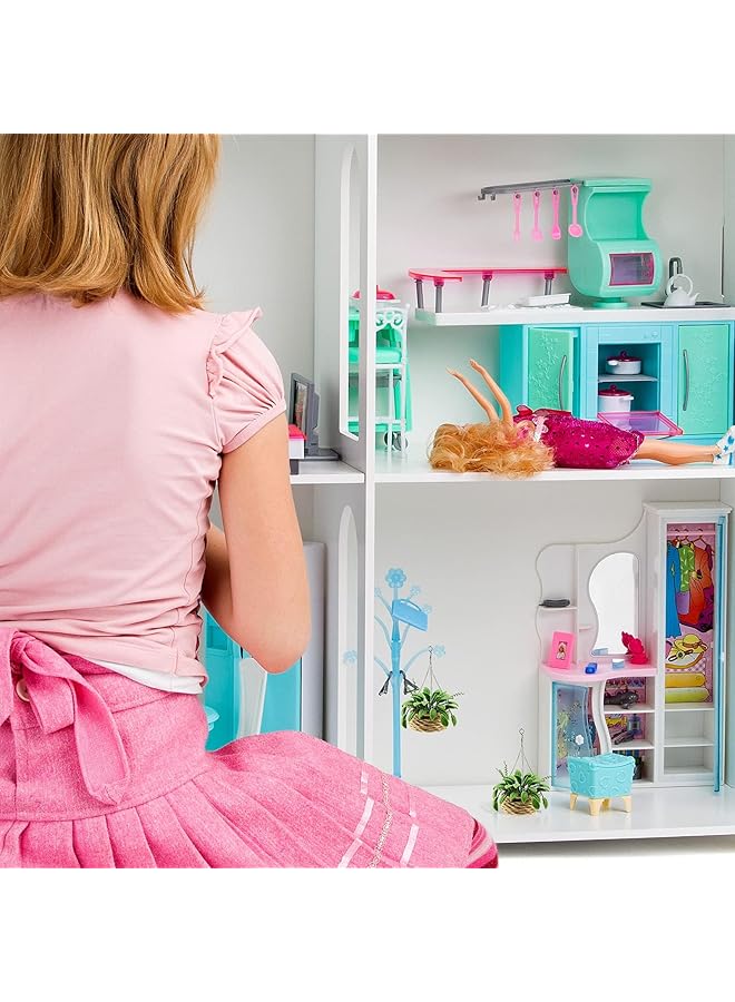 KASTWAVE 2 Pieces 1:12 Scale Miniature Dollhouse Plants Set Mini Potted Bonsai Hanging Christmas Tree & Small Houseplants For Kids Toddlers Diy Dollhouse Accessories Toy - Image 3