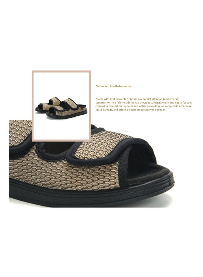 ليسفاجو أحذية ليسفاغو واسعة القدمين لعلاج تورم إبهام القدم، بجزء علوي من القماش الناعم والمريح القابل للفتح - أحذية لمرضى السكري - Image 4