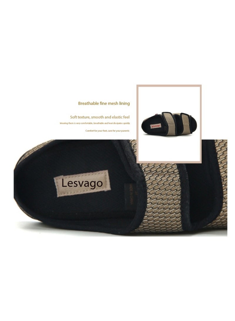 ليسفاجو أحذية ليسفاغو واسعة القدمين لعلاج تورم إبهام القدم، بجزء علوي من القماش الناعم والمريح القابل للفتح - أحذية لمرضى السكري - Image 2