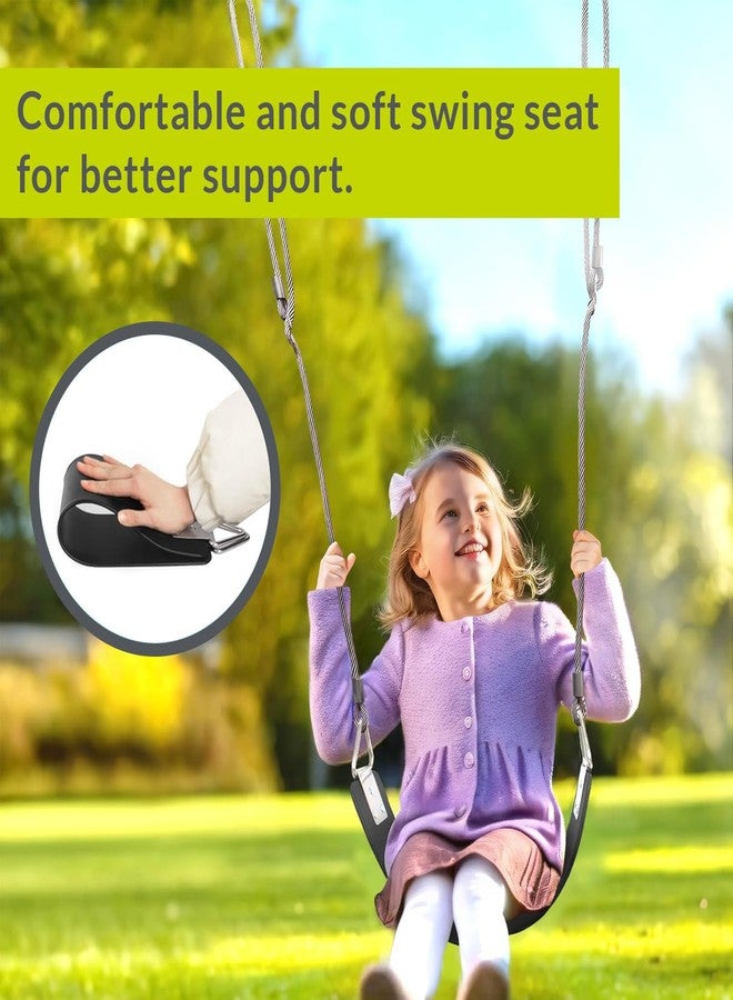 GISCO Flexible Heavy Duty Swing Seat Set with Metal Triangle Ring for Kids/Adults | Black | Weight Support Upto 300kg - Image 4