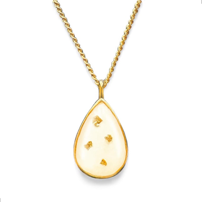 Milky Treasures قلادة كنوز الحليب الذهبية طقم صنع مجوهرات حليب الثدي DIY قلادة فضة استرلينية مطلية بالذهب 925 تذكار للرضاعة الطبيعية هدايا للأمهات الجدد يوم الأم طقم كامل - Image 1