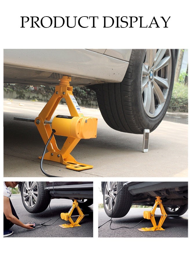 DUNISO 3 Ton Electric Jack with Carrying Case and Wireless remote control,12v Scissor Lift Jack for Tire，Portable  Emergency Car Tools（Yellow） - Image 5