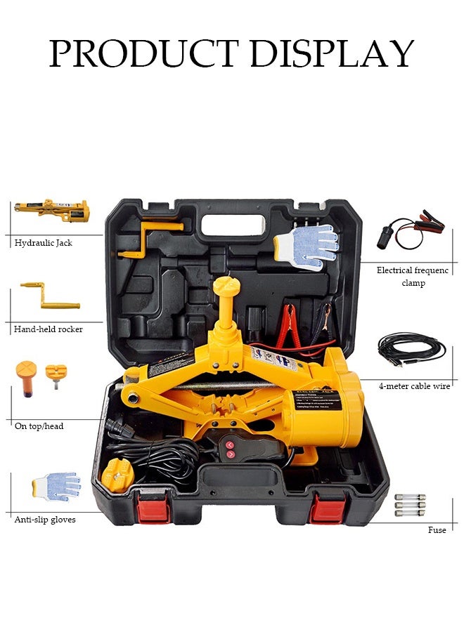 DUNISO 3 Ton Electric Jack with Carrying Case and Wireless remote control,12v Scissor Lift Jack for Tire，Portable  Emergency Car Tools（Yellow） - Image 3