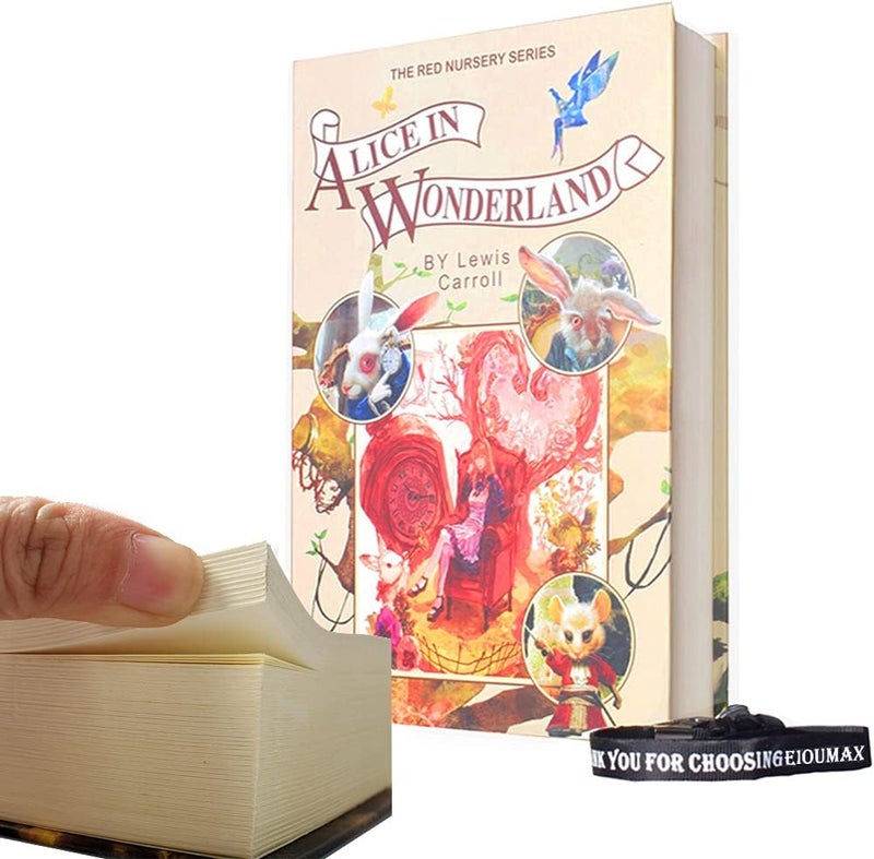EIOUMAX Real Paper Diversion Book Safe with key Secret Box Collection Box-Alice In Wonderland - Image 1