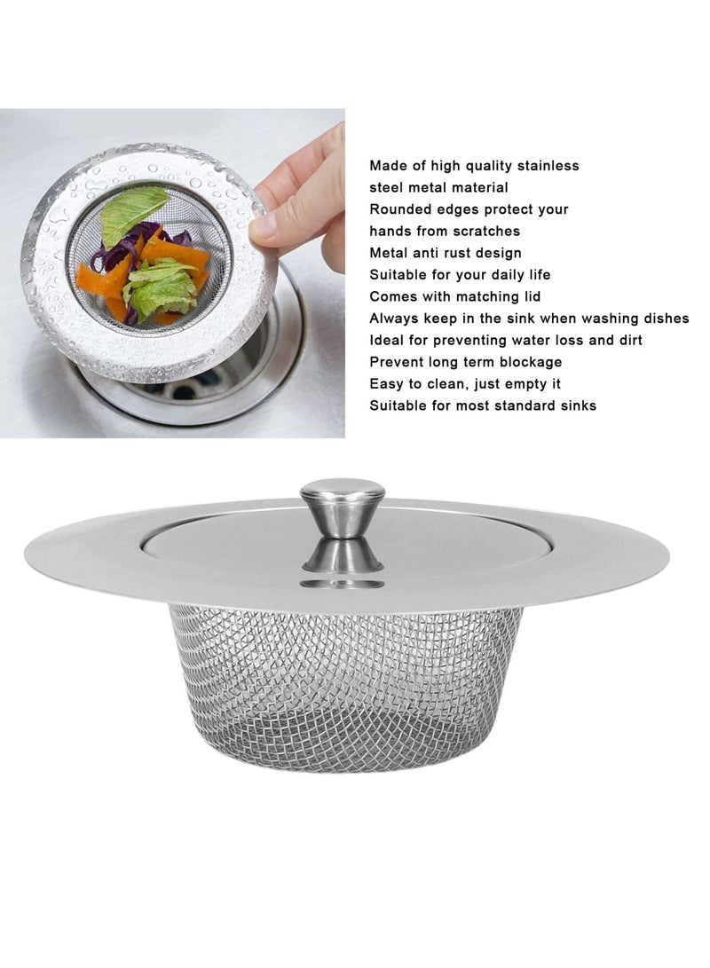 Zikra 4pcs Sink Strainer Stainless Steel Kitchen Sink Drain Strainer Stainless Steel Filters with Lids for Daily Use in Kitchen Sinks - Image 5