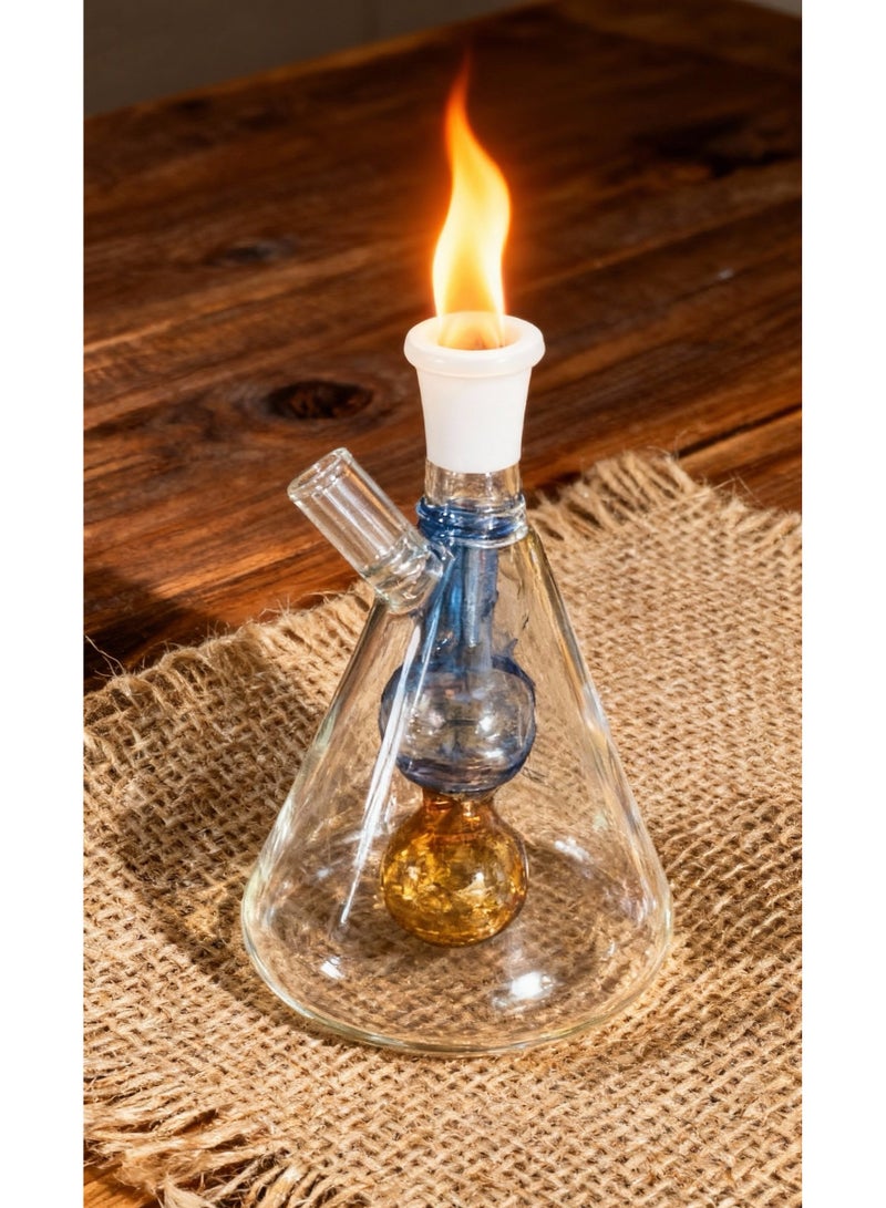 شيانغ مي مصباح زيت زجاجي ممتاز مقاوم للحرارة، زجاجة مزهرية زجاجية مصنوعة من مادة البورسليكات عالية الجودة للاستخدام طويل الأمد، مزهرية زجاجية شفافة (لون عشوائي) - Image 1