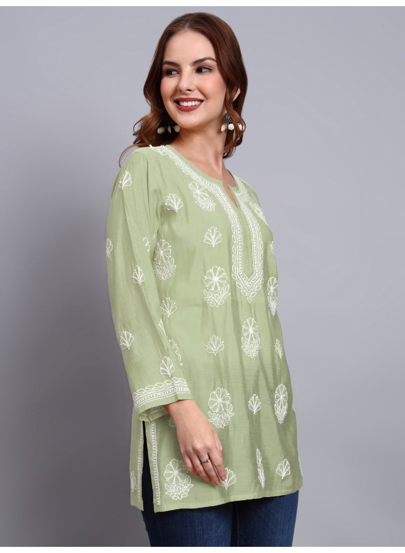 الايا كرتي شانديري مطرزة يدوياً بشيكانكاري - Image 5