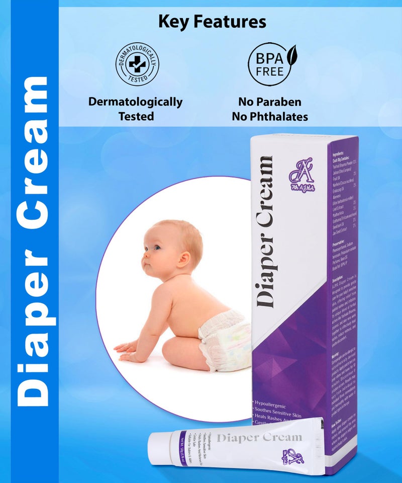 7th AJMA Baby Baby Diaper Rash Cream | 50G| Ideal for Diaper Rashes Faster rash healing & Relieve Pains | Dermatologically Tested | Clinically Recommended | (Pack of 2) 100G - Image 4