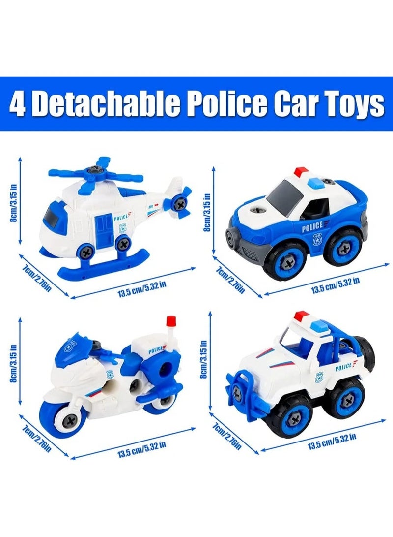 DIY Police Car Building Toy for Kids | Police Car Assembly Toy | Police Vehicle Building Set | Police Cars with Screwdriver | DIY Police Car Toy Set | 4 in 1 Police Vehicle Toy | Take Apart Police Cars | Police Construction Toy for Kids | Educational Police Car Toy | Build and Assemble Police Vehicles | Police Car STEM Toy | Police Toy Set with Tools | Police Patrol Car Toy | DIY Police Vehicles for Children | Kids Assembly Vehicle Set | Police Motorcycle and Airplane Toy | 4 Piece Police Vehicle Set | Take Apart Vehicle Toy - Image 3