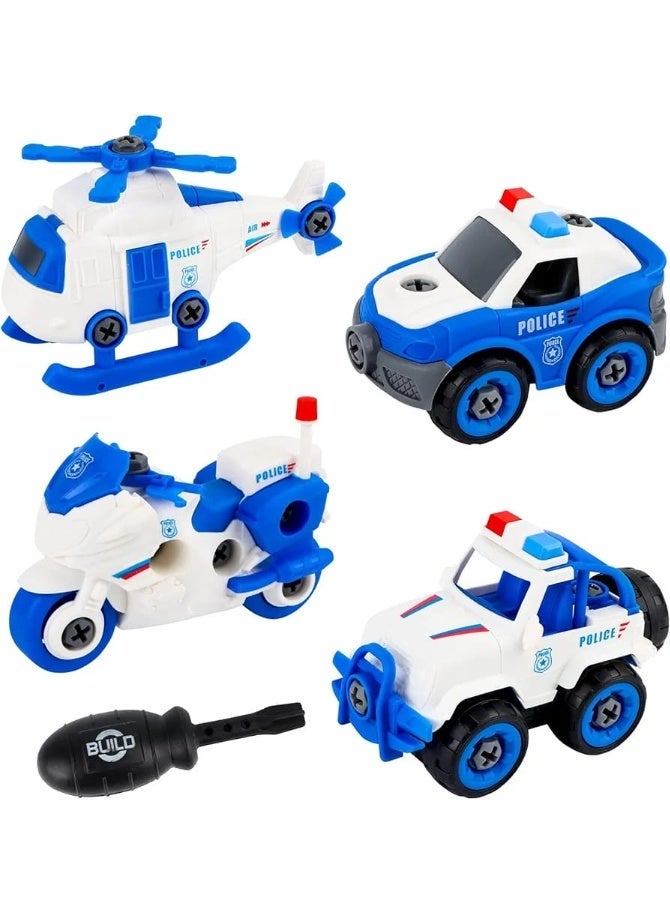 DIY Police Car Building Toy for Kids | Police Car Assembly Toy | Police Vehicle Building Set | Police Cars with Screwdriver | DIY Police Car Toy Set | 4 in 1 Police Vehicle Toy | Take Apart Police Cars | Police Construction Toy for Kids | Educational Police Car Toy | Build and Assemble Police Vehicles | Police Car STEM Toy | Police Toy Set with Tools | Police Patrol Car Toy | DIY Police Vehicles for Children | Kids Assembly Vehicle Set | Police Motorcycle and Airplane Toy | 4 Piece Police Vehicle Set | Take Apart Vehicle Toy - Image 5
