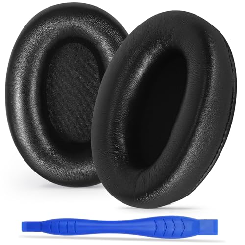 Aurivor Genuine Leather Ear-Pads Covers for Sony WH-1000XM3 Headphones, XM3 Lambskin Replacement Cushions with Soft-Touch Leather, Noise Isolation Memory Foam, Added Thickness (Black) - Image 1