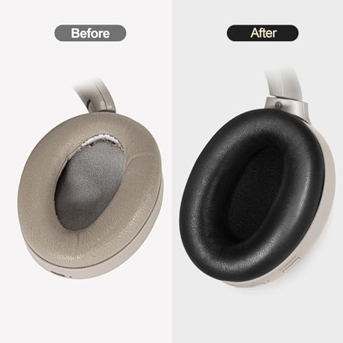 Aurivor Genuine Leather Ear-Pads Covers for Sony WH-1000XM3 Headphones, XM3 Lambskin Replacement Cushions with Soft-Touch Leather, Noise Isolation Memory Foam, Added Thickness (Black) - Image 5