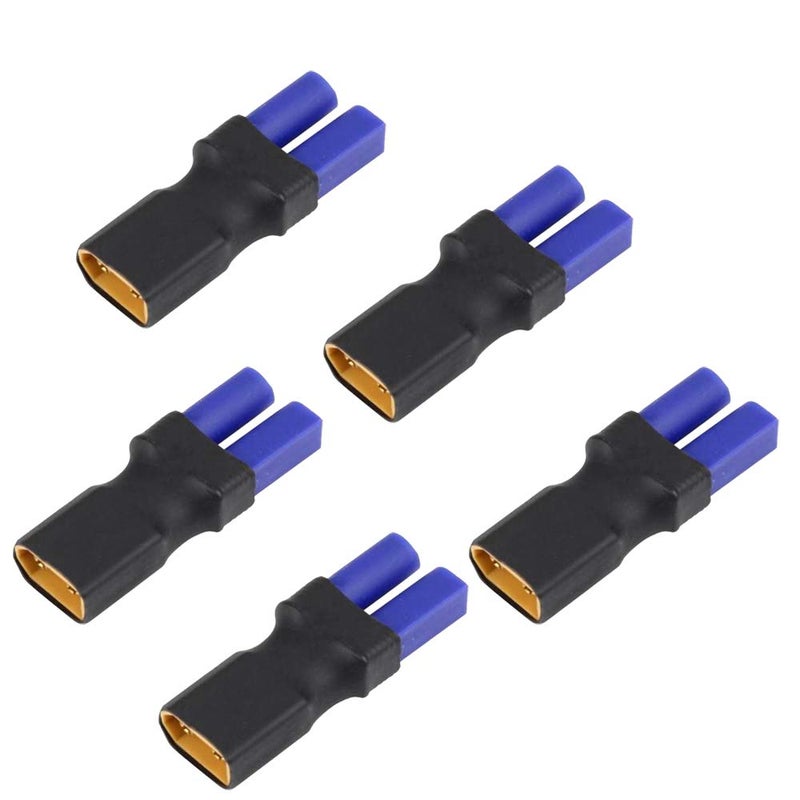 LINSYRC 5Pack XT60 Male Connector to EC5 Female Connector Adapter Plug for RC Lipo Battery - Image 3