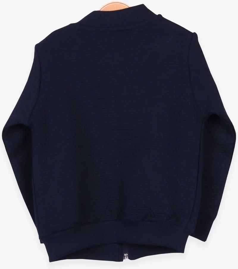 Breeze Boy's Cardigan Basic with Pockets and Emblem, Age 2-6, Navy Blue