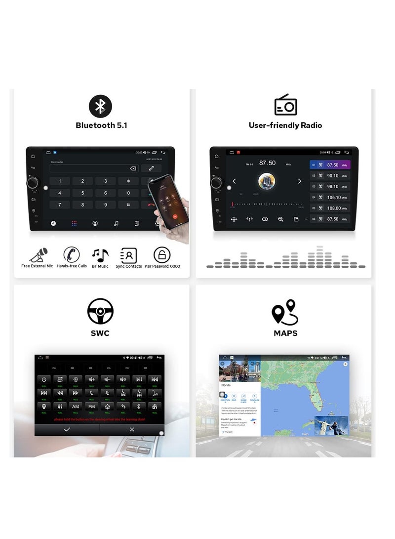راديو سيارة 9 بوصة ستيريو أندرويد 10.0 لسيارة هوندا سيفيك 2016-2021 يدعم كاميرا المسار الأيمن، كاربلاي، أندرويد أوتو، مخرج مضخم الصوت، SWC - Image 4