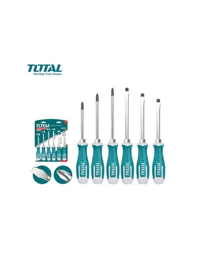 توتال طقم مفكات من 6 قطع ، طقم مفك براغي عالي الجودة T0TAL ، أداة إصلاح - THGSS2606 - Image 1