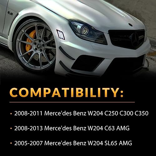 DERMOKA LED Side Marker Lights for 2008-2011 Mer'cedes-Benz Pre-LCI W204 C250 C300 C350 & 2008-2013 C63 AMG & 2005-2007 SL66 AMG, Smoked Len 2PCS (White) - Image 2