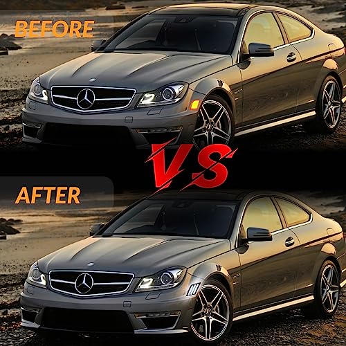DERMOKA LED Side Marker Lights for 2008-2011 Mer'cedes-Benz Pre-LCI W204 C250 C300 C350 & 2008-2013 C63 AMG & 2005-2007 SL66 AMG, Smoked Len 2PCS (White) - Image 4