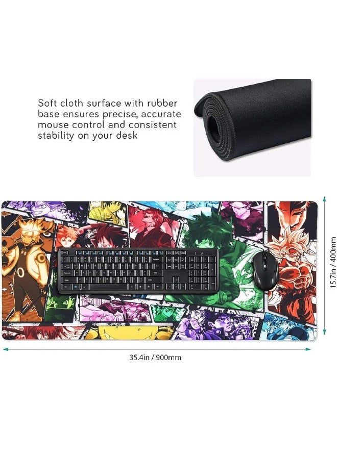 Generic - Anime Collection Mouse Pad, Anime Mouse Pad, Gaming Mouse Pad, Large Mouse Pad, Extended Keyboard Mousepad with Non-Slip Base and Stitched Edge, 15.7×35.4 inch - Image 1