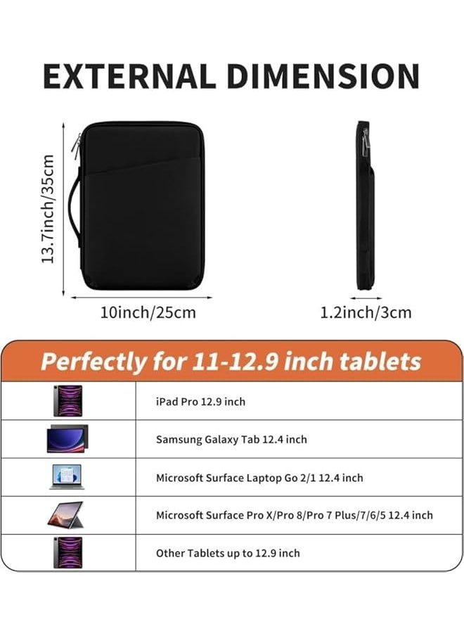 erorex - Compatible For Ipad Pro 12.9 Sleeve Tablet Carrying Case Pouch Bag For 12.9-Inch Ipad Pro 12.9 M2 M1 2023-2018 Tablet Sleeve Case Protective Bag For Surface Pro 9 8 X 7 6 5 Galaxy Tab S8+ S7+ - Image 1